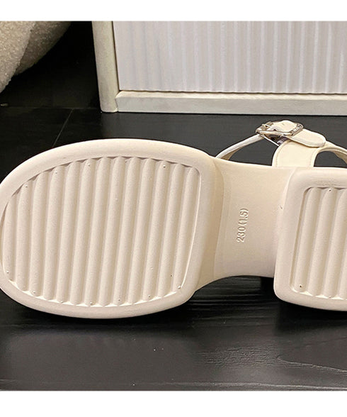 厚底サンダル レディース ベルトサンダル ダブルベルト サマーサンダル ボリュームソール 太ヒール コンフォートサンダル美脚 カジュアル おしゃれ夏靴 歩きやすい 86JIANL-050