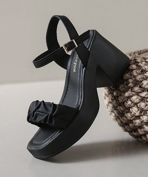 チャンキーヒールサンダル 厚底サンダル夏 レディース アンクルストラップサンダル 歩きやすい 太ヒール 履きやすいサマーサンダル きれいめ ベルトサンダル美脚脚長 86JIANL-051