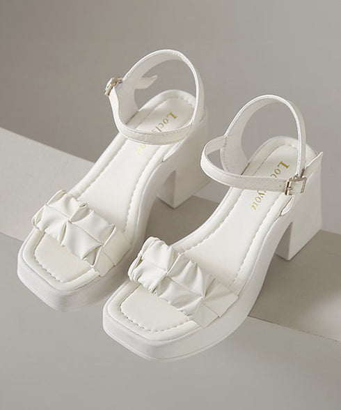 チャンキーヒールサンダル 厚底サンダル夏 レディース アンクルストラップサンダル 歩きやすい 太ヒール 履きやすいサマーサンダル きれいめ ベルトサンダル美脚脚長 86JIANL-051