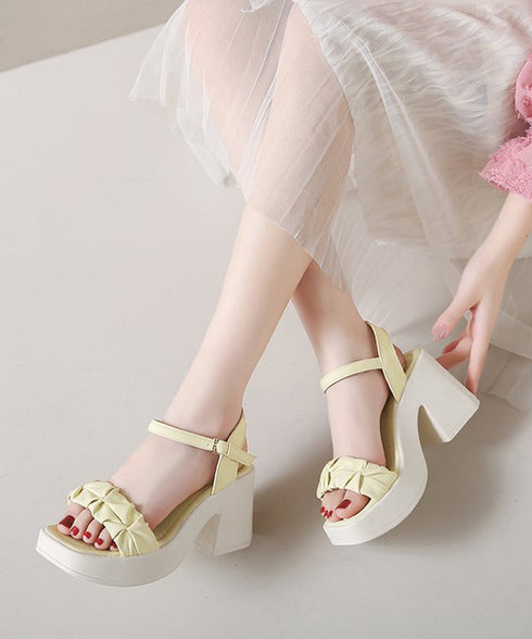チャンキーヒールサンダル 厚底サンダル夏 レディース アンクルストラップサンダル 歩きやすい 太ヒール 履きやすいサマーサンダル きれいめ ベルトサンダル美脚脚長 86JIANL-051