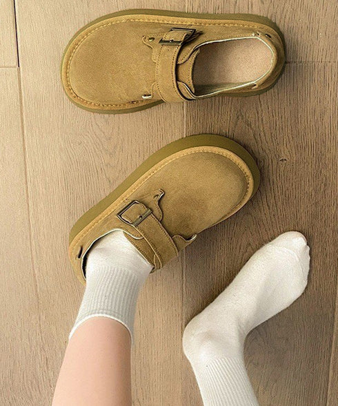 モカシンシューズ 厚底スエード調パンプス レディース 厚底ソール ローファーフェイクスエード プラットシューズ 美脚 カジュアル靴 歩きやすい 秋冬新作スリッポン 86JIANL-055