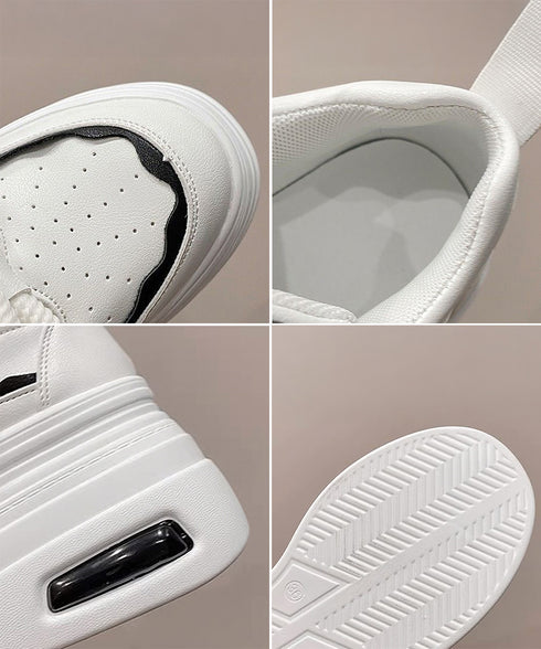 ボリューム厚底スニーカー レディース美脚 レースアップシューズ 脚長 ローカット靴 歩きやすい カジュアル靴 バイカラースニーカー疲れにくい 厚底6m 通勤通学靴 86JIANL-056