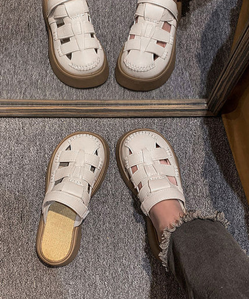 フィッシャーマンサンダル厚底 レディース 履きやすいグラディエーターサンダル 編み込み 2WAY美脚夏靴通気性 疲れにくいサマーシューズ 柔らかいスリッパサンダル 86JIANL-057