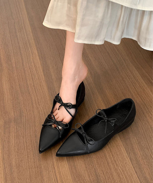 ダブルリボンパンプス美脚ポインテッドトゥ バレエパンプスぺたんこ 歩きやすい 走れるパンプス 痛くない インソールフラットシューズ きれいめ浅口パンプス 韓国風靴 86JIANL-060