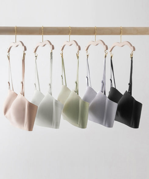 ストラップレスブラ盛れるずれない落ちない 韓国風 無地 シームレス トップブラ 谷間見せ ドレスブラジャーノンワイヤー 2WAY 美胸ブラ単品 小胸ブラ 盛りブラ 86JIEJIE-001