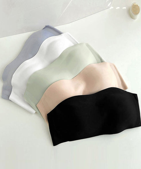 ストラップレスブラ盛れるずれない落ちない 韓国風 無地 シームレス トップブラ 谷間見せ ドレスブラジャーノンワイヤー 2WAY 美胸ブラ単品 小胸ブラ 盛りブラ 86JIEJIE-001