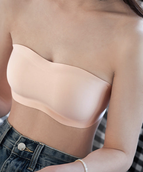 ストラップレスブラ盛れるずれない落ちない 韓国風 無地 シームレス トップブラ 谷間見せ ドレスブラジャーノンワイヤー 2WAY 美胸ブラ単品 小胸ブラ 盛りブラ 86JIEJIE-001