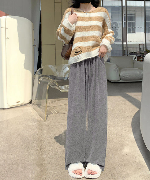 薄手スウェットパンツ 韓国風ワイドパンツ レディース ウエストゴム イージーパンツ 美脚脚長 落ち感モップパンツ ヨガパンツ ダンスパンツ ロングパンツ ゆったり 86JINGYI-001