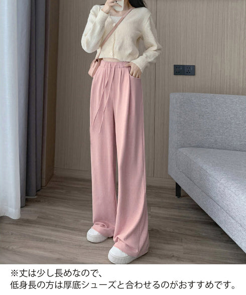 薄手スウェットパンツ 韓国風ワイドパンツ レディース ウエストゴム イージーパンツ 美脚脚長 落ち感モップパンツ ヨガパンツ ダンスパンツ ロングパンツ ゆったり 86JINGYI-001