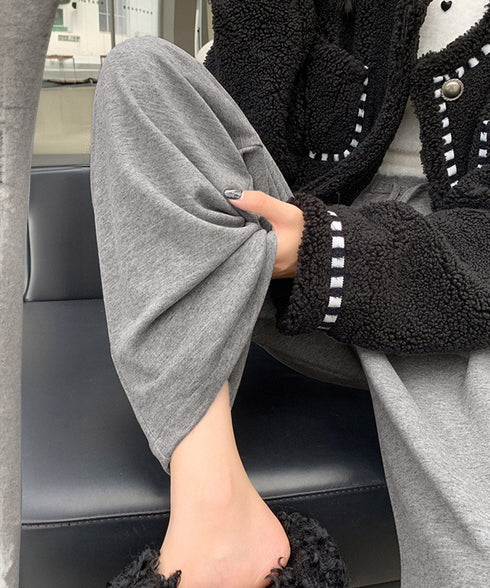 薄手スウェットパンツ 韓国風ワイドパンツ レディース ウエストゴム イージーパンツ 美脚脚長 落ち感モップパンツ ヨガパンツ ダンスパンツ ロングパンツ ゆったり 86JINGYI-001