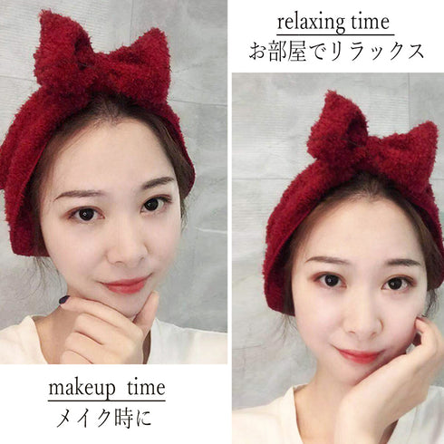 ふわふわ ヘアバンド 洗顔 リボン ふわふわ ヘアバンド 洗顔 リボン ヘアアクセサリー 便利グッズ おしゃれ バスグッズ プレゼント 女性 化粧道具 小物 86JINQIAO-001