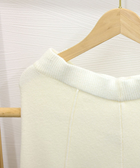 ニットワイドパンツ レディース スリット 美脚脚長 ストレートパンツ センタープレス 秋冬 ロングパンツ ハイウエスト オフィスカジュアル ボトムス 着やせ 無地 86KANING-026