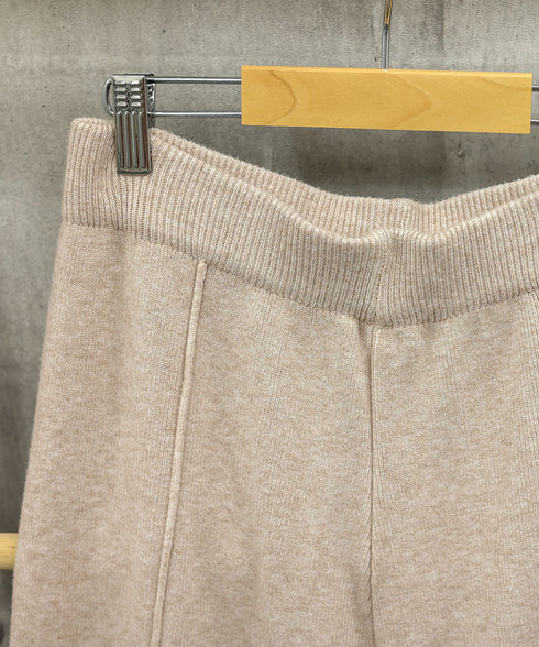 ニットワイドパンツ レディース スリット 美脚脚長 ストレートパンツ センタープレス 秋冬 ロングパンツ ハイウエスト オフィスカジュアル ボトムス 着やせ 無地 86KANING-026
