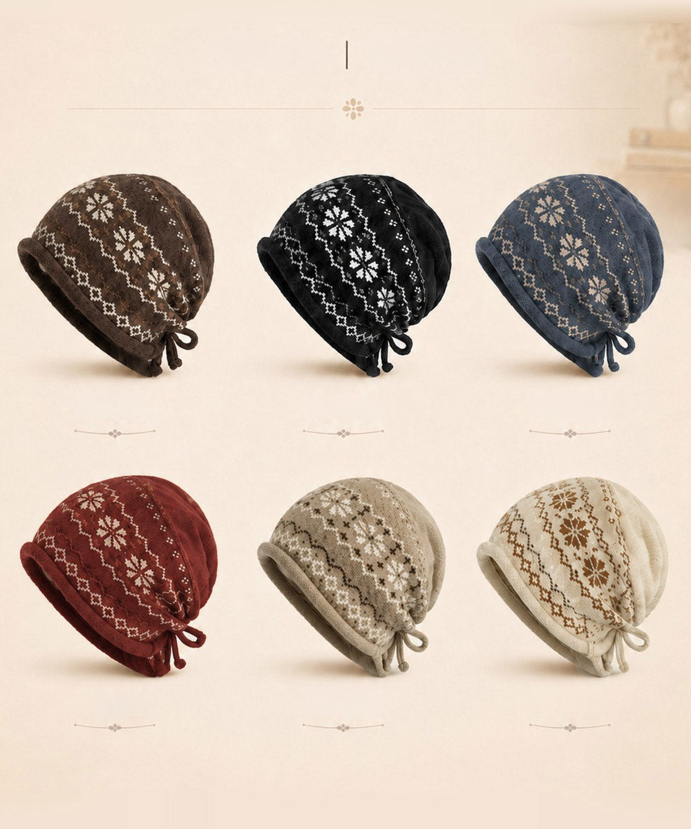 ノルディック柄ニット帽秋冬ニットキャップ