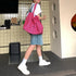 大収納 底板付き 肩掛けカバン 大収納 底板付き 肩掛けカバン レディース 学生 シンプル 無地 男女兼用 韓国 カジュアル 大きめ エコバッグ 86LIANGLI-001