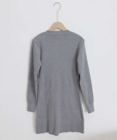 ミニニットワンピース ゴールドボタン上品 レディース セクシーリブミニワンピ膝上丈 タイトワンピースウエストマーク クールネック セータードレスパーティー 韓国風 86LJIAR-001