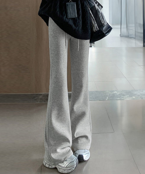 スウェットパンツ 裏起毛フレアパンツ美脚 おしゃれ あったたかパンツ ハイウエストイージーパンツ ウエストゴム 着やせ カジュアルズボン 運動スポーティパンツ厚手 86LJINS-001