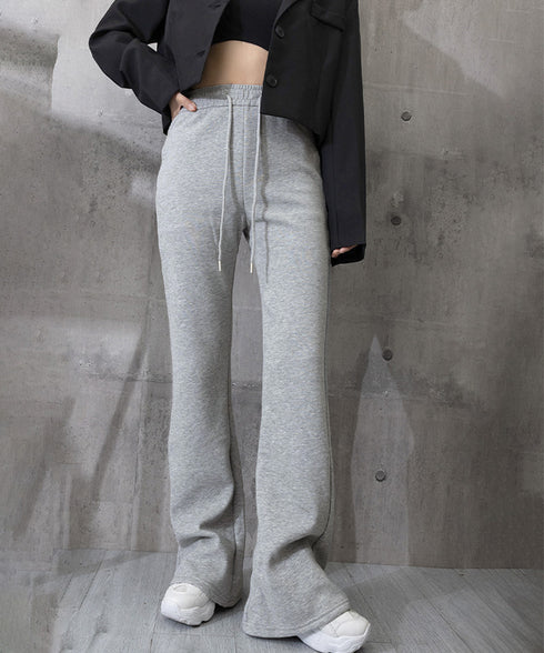 スウェットパンツ 裏起毛フレアパンツ美脚 おしゃれ あったたかパンツ ハイウエストイージーパンツ ウエストゴム 着やせ カジュアルズボン 運動スポーティパンツ厚手 86LJINS-001