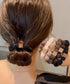 キラキラビーズ付ファーヘアゴム5本組上品 モコモコボリュームヘアアクセサリーセット 韓国風ビジューヘアゴム 大人可愛い髪飾りまとめ髪 シュシュセット秋冬ヘアアクセ 86LJIUYU-001