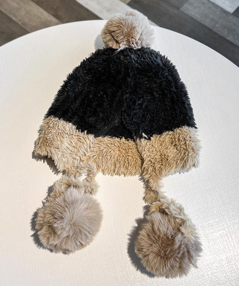 ポンポン付き もこもこニット帽子あったか レディース 柔らか帽子 耳あて付き秋冬ハット 暖かい防寒ボア帽子 小顔 ふわふわニットキャップ ボリューム可愛い 韓国風 86LMXK-001
