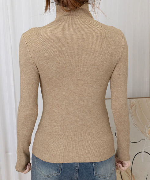 タートルネックリブニットとっくりセーター ハイネックニットレディース きれいめ 韓国風タイトニットソー着やせ 大人可愛いニット秋冬 シンプルニットインナーあったか 86LXAYT-001