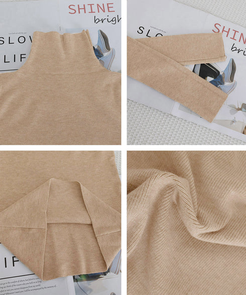 タートルネックリブニットとっくりセーター ハイネックニットレディース きれいめ 韓国風タイトニットソー着やせ 大人可愛いニット秋冬 シンプルニットインナーあったか 86LXAYT-001