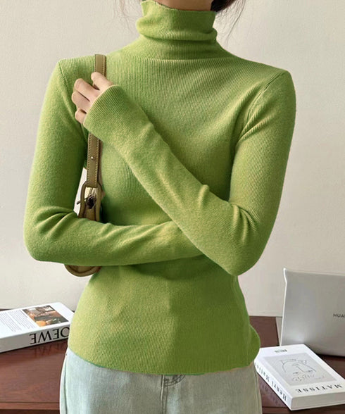 タートルネックリブニットとっくりセーター ハイネックニットレディース きれいめ 韓国風タイトニットソー着やせ 大人可愛いニット秋冬 シンプルニットインナーあったか 86LXAYT-001