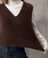 シャギーニットベストショート丈ニットジレ レディース フェイクファーニットベスト Vネック ノースリーブニットトップス 大人可愛い重ね着ニット無地 韓国風春秋冬服 86LYANYAN-001