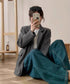 ゆったりテーラードジャケット レディース オーバーサイズ 韓国風 無地長袖羽織り 通勤ライトアウター オフィスカジュアル フォーマルアウター マニッシュジャケット 86LYWXIA-001