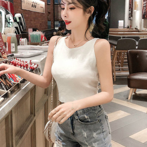 バックレーストップス レディース 夏 バックレーストップス レディース 夏 ノースリーブ シャツ バックリボン 無地 背中開き カットソー 背中スリット 86LYY-005