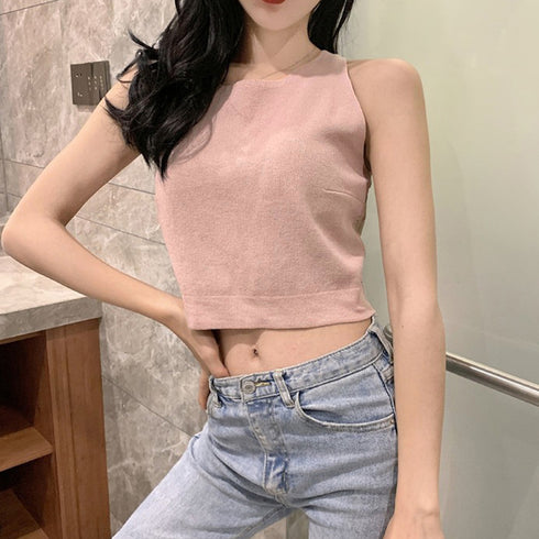 バックレーストップス レディース 夏 バックレーストップス レディース 夏 ノースリーブ シャツ バックリボン 無地 背中開き カットソー 背中スリット 86LYY-005