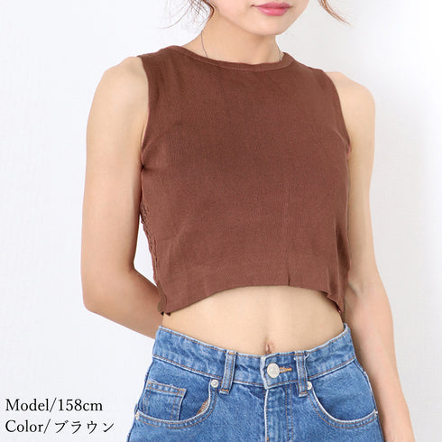 バックレーストップス レディース 夏 バックレーストップス レディース 夏 ノースリーブ シャツ バックリボン 無地 背中開き カットソー 背中スリット 86LYY-005