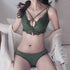 セクシーランジェリー レース ブラセット クロスデザイン ブラジャー ショーツ 上下セット ノンワイヤー 小胸ブラ 韓国 美胸 谷間アップ 下着セット 大人可愛い 86MEIZIQI-007