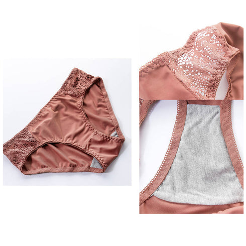 セクシーランジェリー レース ブラセット クロスデザイン ブラジャー ショーツ 上下セット ノンワイヤー 小胸ブラ 韓国 美胸 谷間アップ 下着セット 大人可愛い 86MEIZIQI-007