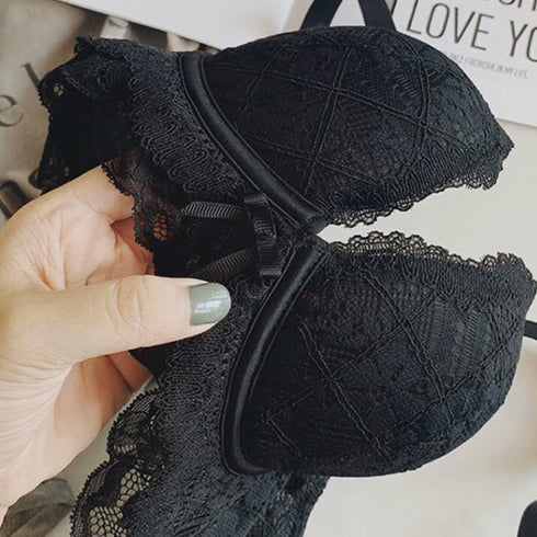 総レース ブラジャー ノンワイヤー 単品 セクシー ランジェリー 盛れる ワイヤレス ブラジャー セクシー胸元 ブラ 美胸 谷間 インナー 脇高 86MEIZIQI-028