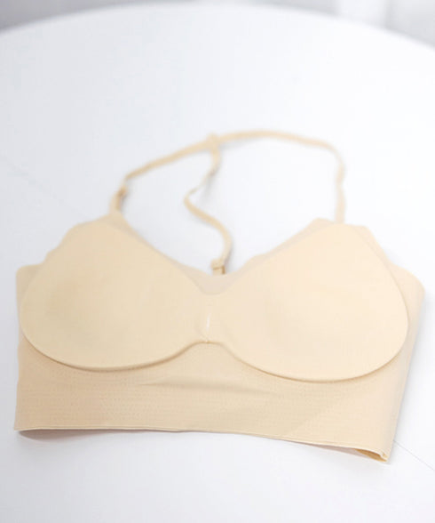 シームレスブラジャーノンワイヤー美背下着 単品ブラジャー Tストラップ付き 背中見せブラ 昼夜兼用ブラトップ セクシーランジェリー カップ付きインナーウェア 韓国 86MEIZIQI-046