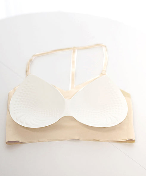 シームレスブラジャーノンワイヤー美背下着 単品ブラジャー Tストラップ付き 背中見せブラ 昼夜兼用ブラトップ セクシーランジェリー カップ付きインナーウェア 韓国 86MEIZIQI-046