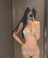 小胸ブラジャーショーツセットノンワイヤー ランジェリーセット 脇高花柄レースブラジャー下着セット セクシー 大人美胸 可愛いインナー バスト盛れるブラセット韓国風 86MEIZIQI-048