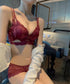 小胸ブラジャーショーツセットノンワイヤー ランジェリーセット 脇高花柄レースブラジャー下着セット セクシー 大人美胸 可愛いインナー バスト盛れるブラセット韓国風 86MEIZIQI-048