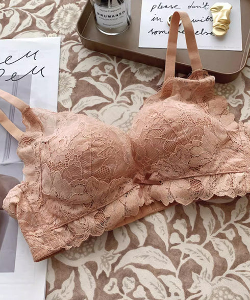 レースブラジャー ノンワイヤーブラ盛れる レース脇高ブラ 単品 バスト盛れるブラ 小胸美胸 セクシー ランジェリー 大人可愛い 勝負下着 痛くない フェミニンブラ 86MIQILAN-001