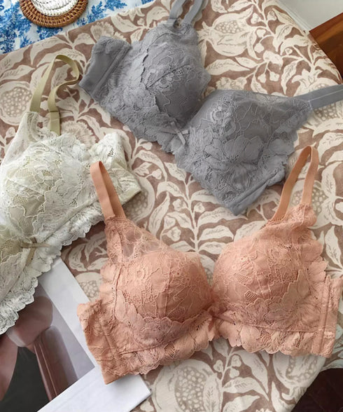 レースブラジャー ノンワイヤーブラ盛れる レース脇高ブラ 単品 バスト盛れるブラ 小胸美胸 セクシー ランジェリー 大人可愛い 勝負下着 痛くない フェミニンブラ 86MIQILAN-001