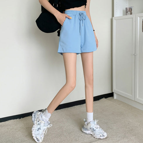 スウェットショートパンツ レディース春夏 ウエストゴム 韓国 ホットパンツ ハイウエスト ミニ丈 ボトムス ゆったり 短パン カジュアル スポーツパンツ短パン無地 86MSCJ-001
