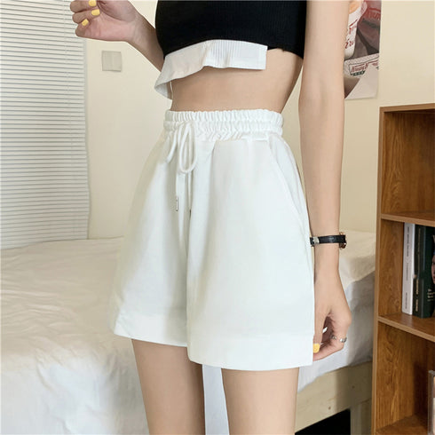 スウェットショートパンツ レディース春夏 ウエストゴム 韓国 ホットパンツ ハイウエスト ミニ丈 ボトムス ゆったり 短パン カジュアル スポーツパンツ短パン無地 86MSCJ-001