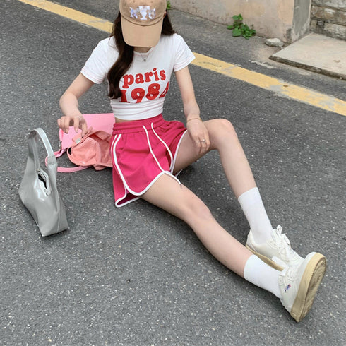 韓国ショートパンツ レディース スポーツ サイドラインショーパン ポケット付き 短パン 夏服運動着 スウェットパンツ おしゃれ ホットパンツ ルームウェア 部屋着 86MSCJ-002