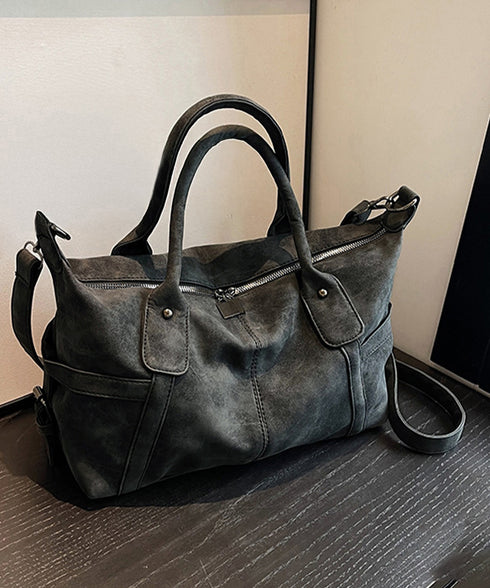 レトロトートバッグ 大容量 手提げバッグ レディース スエード調 ショルダーバッグ ヴィンテージ調 通勤通学バッグ 肩掛けかばん 韓国風 斜め掛けバッグ 手持ち鞄 86MXF-003