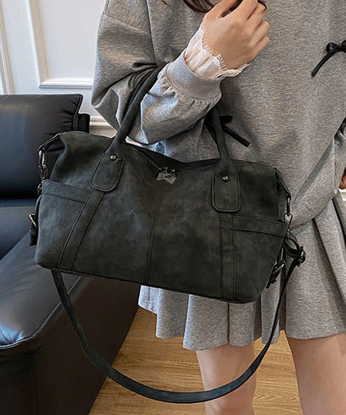 レトロトートバッグ 大容量 手提げバッグ レディース スエード調 ショルダーバッグ ヴィンテージ調 通勤通学バッグ 肩掛けかばん 韓国風 斜め掛けバッグ 手持ち鞄 86MXF-003