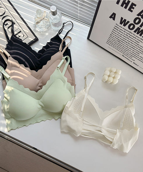 ブラジャー バックストラップ ブラレット レディース ノンワイヤーシームレスブラ バストキープ 涼しい スカラップブラジャー昼夜兼用 快適楽ちんブラ 蒸れない下着 86MXUANBN-003