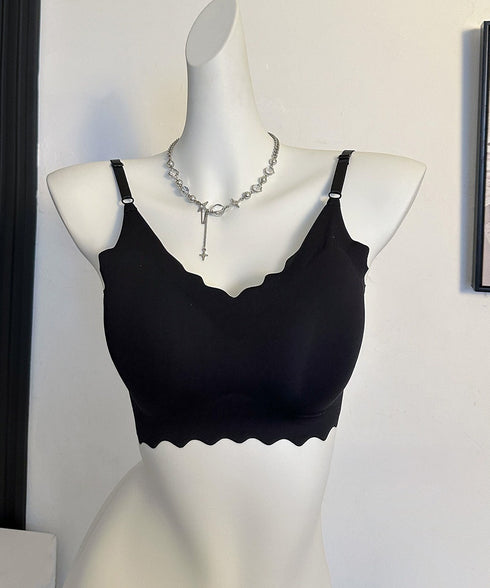 ブラジャー バックストラップ ブラレット レディース ノンワイヤーシームレスブラ バストキープ 涼しい スカラップブラジャー昼夜兼用 快適楽ちんブラ 蒸れない下着 86MXUANBN-003