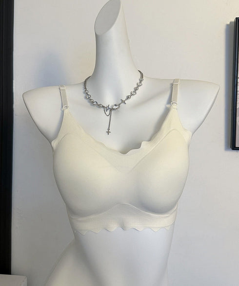 ブラジャー バックストラップ ブラレット レディース ノンワイヤーシームレスブラ バストキープ 涼しい スカラップブラジャー昼夜兼用 快適楽ちんブラ 蒸れない下着 86MXUANBN-003