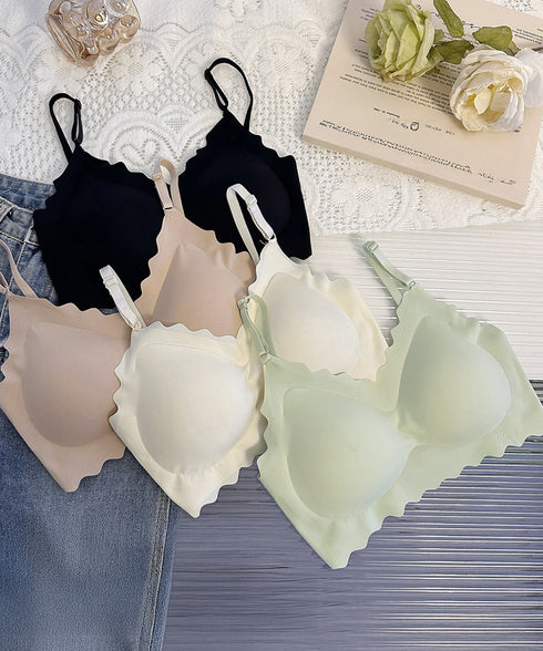 ブラジャー バックストラップ ブラレット レディース ノンワイヤーシームレスブラ バストキープ 涼しい スカラップブラジャー昼夜兼用 快適楽ちんブラ 蒸れない下着 86MXUANBN-003